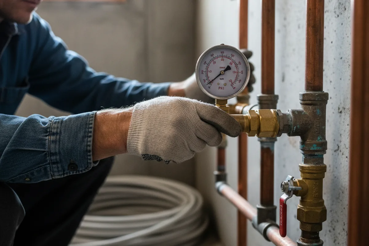 Pressure testing a repaired line during Water Line Repair in Bessemer City